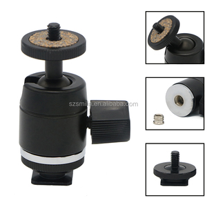 Acessórios para câmera Tripé Câmera Destacável Montagem Adaptador Cabeça 360 Graus Giratória Giratória 1/4 "Hot Shoe Ball Head <span class=keywords><strong>Mount</strong></span>