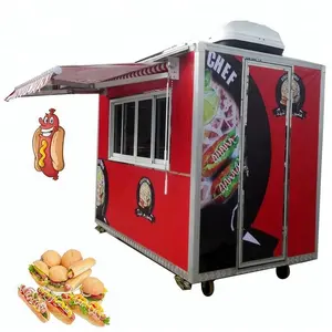 Hot dog makanan trailer keranjang makanan makanan listrik truk dengan mesin es krim goreng peralatan