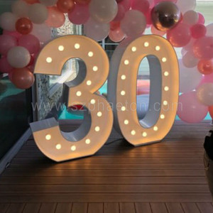 Decorazioni per Festa di Compleanno 30 Anni, Lettere e Numeri Giganti in Metallo con Luci LED, Alimentazione AC per Decorazioni di Compleanno - Product Image 3