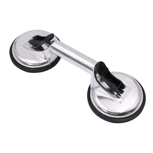 Heavy Duty Aluminum Twin Suction Cup Plate Double Handle Professional Glass Puller Lifter Gripper