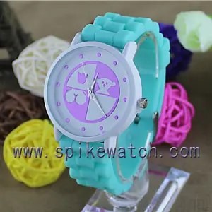 Ucuz hediyeler logo ücretsiz timepiece gençler renkli silikon saatler