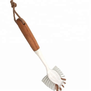 Brosse en bambou écologique Brosse de nettoyage pour casseroles avec manche en bambou - Product Image 2