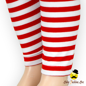 Christmas Boutique dresses Tops bow stripe long pants children clothing set - Product Image 5