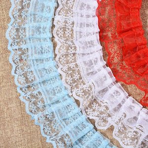 Vente en gros dentelle plissée à volants <span class=keywords><strong>3D</strong></span> pli maille tulle dentelle <span class=keywords><strong>tissu</strong></span> bricolage volants dentelle pour accessoires de vêtement - Product Image 2