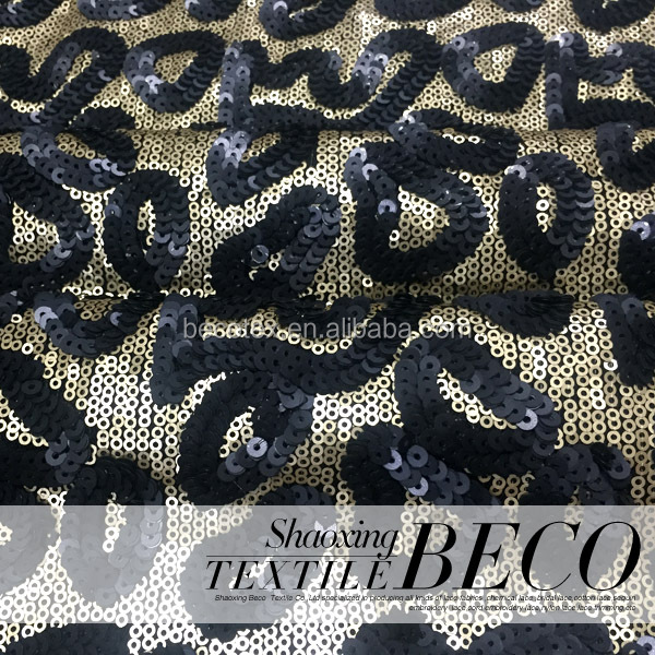 Tissu brodé de sequins sequin coloré net tissu brodé couleur de paillettes tissu
