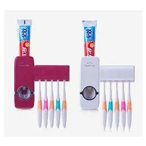 An der Wand montierter automatischer Zahnpasta-Quetschspender-Zahnbürstenhalter-Set