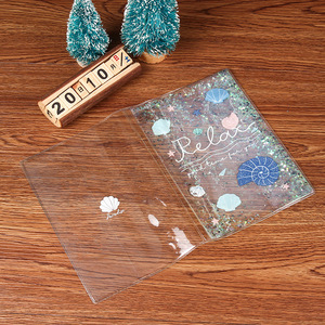 PVC coperchio trasparente con paillettes laser di scintillio notebook copertura in pvc rilievo logo copertura di plastica - Product Image 2