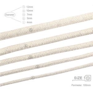 <strong>Braided</strong> 100% Cotton Waterproof Cords-Eco-Friendly Piping <strong>Rope</strong> for Bags &amp; Shoes - Product Image 6