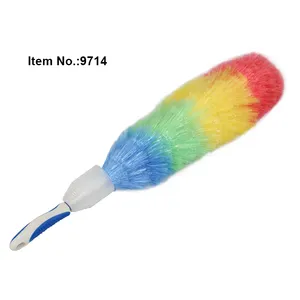HQ9714-plumero flexible Antiestático de color arcoíris, plumero de PP que aspira el polvo como un imán
