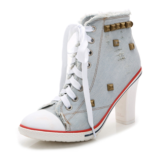 Popolari <span class=keywords><strong>Sneakers</strong></span> Sportive con <span class=keywords><strong>Tacco</strong></span> <span class=keywords><strong>Alto</strong></span> in Tela per Donne - Product Image 4