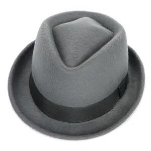 Custom colorful unique pattern 100%polyester hats men fedora