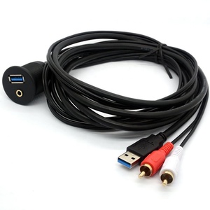 <span class=keywords><strong>สาย</strong></span>เคเบิลเสียงและวิดีโอแบบติดตั้งบนแผงหน้าปัดรถยนต์ ช่อง USB และช่อง <span class=keywords><strong>Aux</strong></span> 3.5 มม. เป็น <span class=keywords><strong>RCA</strong></span> 2 ช่อง พร้อมปลอกหุ้ม PVC แบบถักป้องกันสัญญาณรบกวน - Product Image 2