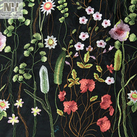 Nanyee Textile Best-Seller Plante Aquatique Floral Brodé Tissu de Tulle Pour La Robe