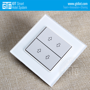 Trắng Tempered Glass thông minh khách sạn <span class=keywords><strong>Home</strong></span> sử dụng thiết lập lại push <span class=keywords><strong>button</strong></span> 12V DC 2 nút 4 gang khô liên hệ với 2 băng đảng Dimmer chuyển đổi - Product Image 3