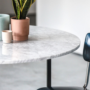 Bán buôn bằng đá cẩm thạch trắng hàng đầu bàn ăn với chân thép không gỉ - Product Image 3