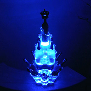 夜总会和酒店用双层发光二极管照明塑料冰桶电池供电闪光展示架 - Product Image 4