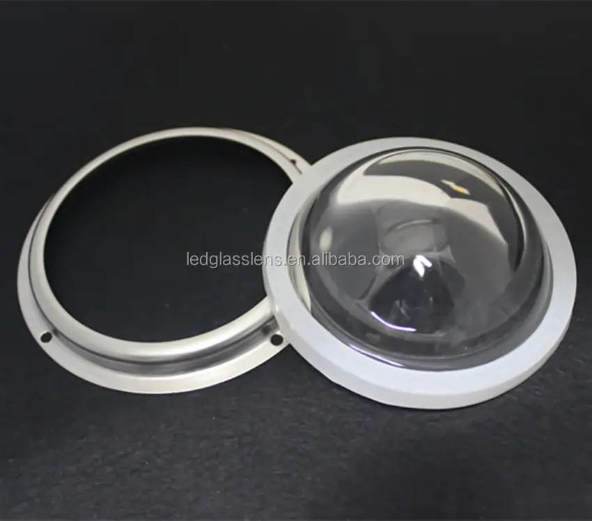 Lentille de verre optique haute puissance led, lentille 120 degrés 100mm
