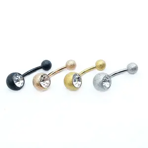 stainless steel body piercing jewelry diamond sand blasting belly rings