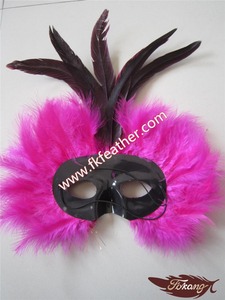 Fuentes Del Partido Del Bachelorette Rose Red Mardi Gras Máscara <span class=keywords><strong>de</strong></span> Plumas <span class=keywords><strong>de</strong></span> Pavo - Product Image 6