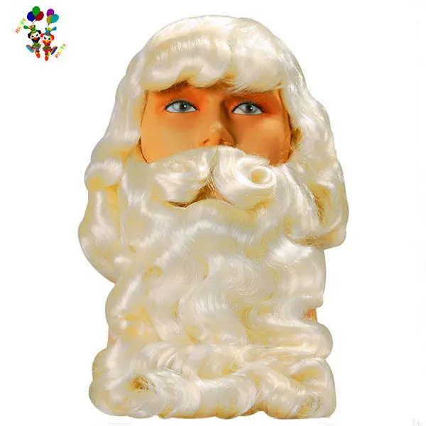 Серебристо-белый цвет Деда Мороза для рождественской вечеринки Санты парик и борода HPC-1087