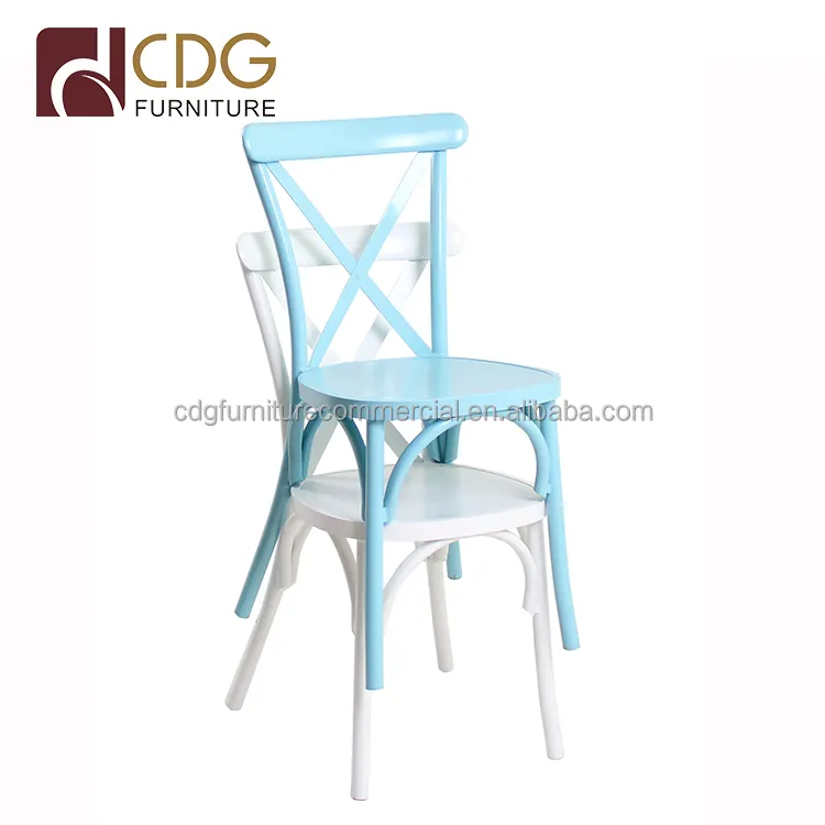Stackable Металла свадебные стулья, X задняя конструкция ресторан стул столовой
