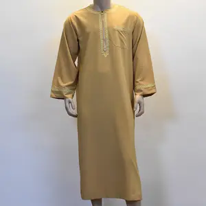 Hồi giáo thêu đứng cổ áo người đàn ông arab gown