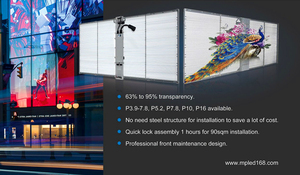 透明玻璃发光二极管屏幕P3.9x7.8室内外3D显示器 - Product Image 5