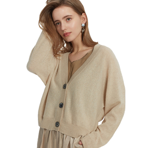 <span class=keywords><strong>Cardigan</strong></span> in tinta unita in <span class=keywords><strong>lana</strong></span> Cashmere con bottoni da <span class=keywords><strong>donna</strong></span> - Product Image 1