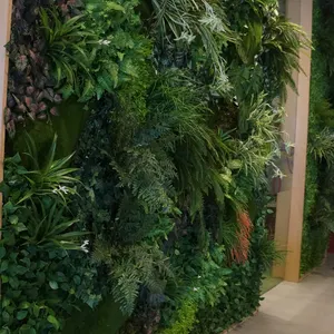 artificial flame retardant plant indoor outdoor homoe garden wall decoration artificial green wall panel plants
