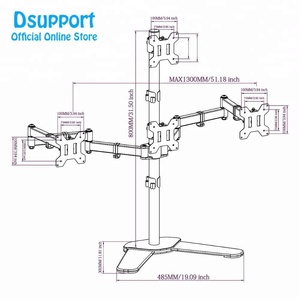 Quad ARM LCD LED Heavy Duty màn hình đứng bàn núi Bracket 3 + 1 miễn phí đứng/giữ bốn màn hình lên đến 27" - Product Image 3