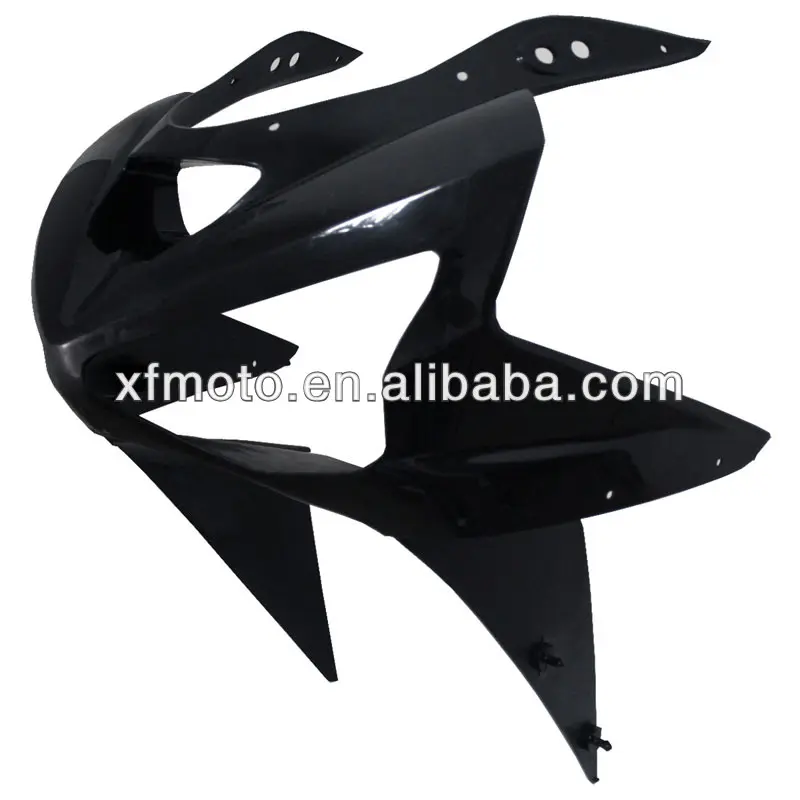 Untuk Kawasaki ZX6R ZX-6R 2003-2004 ABS Dicat Hitam Atas Depan Fairing