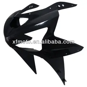 Cho Kawasaki ZX-6R ZX6R 2003-2004 ABS Unpainted Đen Upper Trước Mặt Fairing