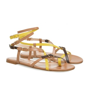 Strappy Sandalo Infradito Nero Appartamenti Delle Donne Sandali Gladiatore - Product Image 2