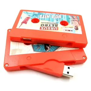 Cassette Tape USB Flash Memory Stick USB Card Plastic Logo U Disk 2GB 4GB 8GB 16GB 32GB 64GB 128GB USB Stick Case Thumb Drive