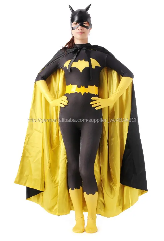 Erwachsene schwarzen batgirl frauen halloween-kostüme für frauen sexy cosplay body zentai maske umhang