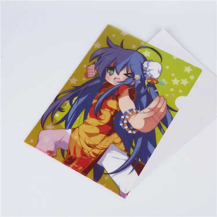 School stationery Children Plastic PP 3D Lenticular A4 size File Folder of carton character