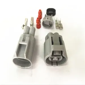 car AMP 4.8 Series 2 pin gray Male and female Waterproof Auto Connector Plugs Includes terminals For VW 6-176146-6 6-176143-6