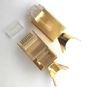 RJ45 8P8C Cat7 stecker RJ45 stecker mit gold überzug 50U 8P8C stecker