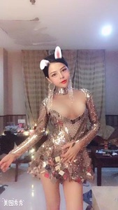Luxus Design Perlen Pailletten verschönern Frauen Lady Sexy Fashion Mini kleid - Product Image 2