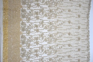 Tissu de dentelle à fleurs 3d Main <span class=keywords><strong>insaisissable</strong></span> Dentelle perlée de haute qualité Paillettes Tissu de dentelle de tulle français HY0773-7 - Product Image 6