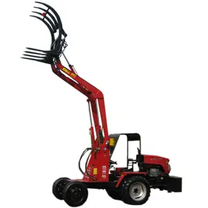 Farm long arm grass clamping machinery straw wheel loader for sale