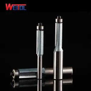 Weitol Mata Profil Kayu 1/2, Batang Lurus Karbida Flush Trim Bit dengan Bantalan Woodworking Router Bit Alat Pemotong Kayu