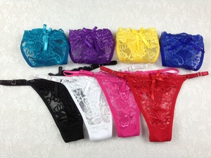 Tanga de encaje sexy transparente de tamaño ajustable - Product Image 6