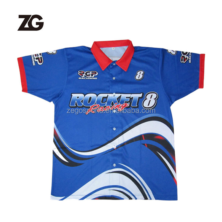 100% Polyester Dryfit Pit Crew F1 Racing Shirts for Men