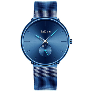 Montres à quartz BIDEN, <span class=keywords><strong>mouvement</strong></span> <span class=keywords><strong>japonais</strong></span>, <span class=keywords><strong>montre</strong></span> pour homme, bracelet en acier inoxydable noir, montres-bracelets de style business, horloge 0124 - Product Image 1