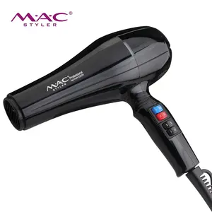 Secador de pelo profesional para barbería y hombres, secador de pelo eléctrico de color negro