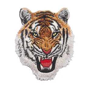 Stiker Tempelan Bordir Harimau 3D Kustom Murah untuk Pakaian Jaket Jeans