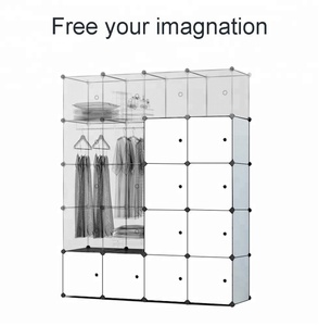 <strong>Portable</strong> <strong>Wardrobe</strong> for Hanging Clothes, Modular Cabinet for Space Saving, Ideal Storage Organizer Cube - Product Image 5