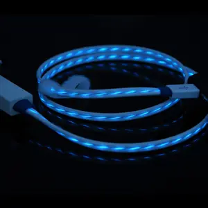 Precio de fábrica vendedor caliente visible actual flujo de 8 pines 80 CM de largo fecha led cable micro usb para El Iphone