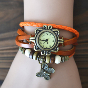 Relógio de pulso feminino, relógio de pulso para mulheres, pulseira vintage, mostrador em latão, ponteiro de couro, quartzo - Product Image 3